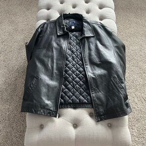 Black Leather Jacket, GAP, XL